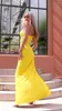 Robes décontractées été jaune cheville longueur femmes Sexy une épaule sans manches découpé 2023 moulante mode haute rue robe de fête d'anniversaire