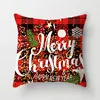 Rode Plaid Kerst Linnen Kussensloop Nieuwe Vlas Thuis Kerst Decoratie Sofa Kussenhoes Kussensloop