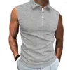 Herren-Tanktops, lässig, ärmellos, Sommer-Reißverschluss-Top