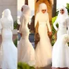 Muslimische Brautkleider, bescheidenes Design, Stehkragen, lange Ärmel, Spitze, Meerjungfrau, bodenlang, Dubai, Brautkleid, individuell anpassbar, Übergröße226h