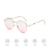 Lunettes de soleil MOONBIFFY 0-600 degrés rond myopie lunettes rose Blush dégradé femmes mignon Style nuances lunettes lunettes