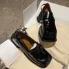 SURES BUTS Platforma Modna skóra Oxfords Retro Black Women's Luxury Design Chunky Heels Seksowne kwadratowe mokasyny sprężynowe pompki