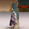 Urban Sexy Dresses Summer Women S Dress Boho For Women Oil Målningsblommor tryck Holiday 2023 230713