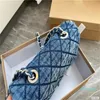 2023-Made old design denim shoulder bag light soft & large-capacity daily bags casual messenger handbag shopping and traveling women Purse Black Blue