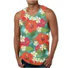 Men's Tank Tops Coconut Tree 3D Printed Top Fresh Casual Men Women Clothing Sleeveless Flower Pattern Sport Fitness Homme