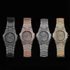 Iced outwatch pour les hommes de concepteur de luxe pour hommes Bling Diamond Quartz Watch hip hop or argent rose rose gunblack bijoux montres