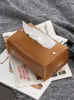Boîtes à mouchoirs Serviettes Boîte à mouchoirs en cuir Salon Advanced Sense Leather High-grade Light Luxury Pumping Paper Box Nordic Simplicity R230714