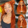 Kinky Curly Synthétique Lace Front Perruques Pour Les Femmes Orange Gingembre Perruque Synthétique Cheveux Dentelle Perruque Pré Cueillie Avec Des Cheveux De Bébé Noir Perruques 230524