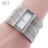 Women s Watches ASJ Women Quartz Watch Water Resistance Rectangle Dial Twining Chain Strap Bracelet 230714