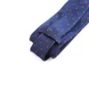 Bow Ties 8cm Herrlutningsklassiker för man Polyester Silk Jacquard Ascot Business Party Corbatas Para Hombre Blue Plaids Tillbehör