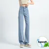 100% Lyocell femmes jean été mince glace soie drapé Baggy jambe large Y2K Denim pantalon haute qualité mode coréenne femme