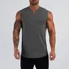 Heren Tank Tops Plain Cotton Vneck Fitness Top Mannen Zomer Muscle Vest Gym Kleding Bodybuilding Mouwloos Shirt Workout Sport Singlets 230713