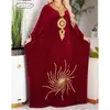 Ethnic Clothing Navy Blue Dubai Morocco Kaftans Farasha Abaya Dresses Fancy Long Velvet With European And American Fashion Trends