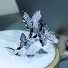 Anello elegante in argento sterling 925 con fiocco colorato Anello ridimensionabile con intarsio Anello con zircone Gioielli di moda Anello di fidanzamento per matrimonio L230704