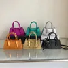 Shoulder Bags Fashion Pattern Leather Small Handbag for Women Spring Bright Colour Crossbody Brand Design Short Handle Flap 230426