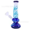 Smoking Pipes Tall Glow In The Dark Luminous Glass Bong Beaker Dab Rig Water Pipe 25mm Bowl Hand Painted Flowers Drop Delive Dhibl