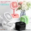 Electric Fans USB Portable Fan Mini Folding Fan Summer With LED Light Fan For Travel Home Desktop Bedroom Office Multifunktionell laddningsbar