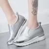 Kleid Schuhe Damen Silber Sneakers Strass Plattform Innenerhöhung Marke Designer Atmungsaktive Damen