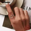 Wostu 100 925 Sterling Silver Heart Ring For Women Wedding Engagement Simple Rings Finger Party Fashion Jewelry Gifts CQR641 L230704