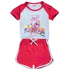 衣類セットサマーシワ幼児Tシャツショートパンツカジュアルスポーツスーツ子供ベビーガールトップスセットボーイズTシャツ子供230714