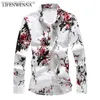 Mäns avslappnade skjortor 2022 Autumn New Fashion Men's Shirt Slim Fit Long Sleeve Floral Shirt Men kläder Mens Casual Flower Cotton Shirts Plus Size 7xl T230714