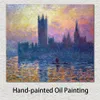 Impressionista su tela The Houses of Parliament Sunset 1903 Claude Monet Dipinto ad olio Paesaggio fatto a mano Arredamento moderno della camera da letto