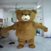 2019 Yüksek Kaliteli Maskot Yetişkin Boyut Karikatür Uzun Peluş Ted Brown Bear Maskot Kostüm Maskot Cadılar Bayramı Kostüm Noel Çılgın 270n