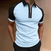 メンズTシャツ2023新しいメンポロシャツ半袖ファッション3Dパッチワークカラープリント高品質の男性Tシャツカジュアル通気性男性L230713
