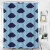 Shower Curtains Wave Shower Curtains Waterproof Fabric Geometric Sea Wave Bath Curtains For Bathroom Bathtub Large Wide Bathing Cover