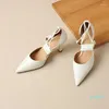 Dress Shoes LeShion Of Genuine Leather Thin High Heels Woman Beige Nude With String Twined Black Suede Pumps Women