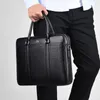 Briefcases Mens Bag Fashion Business Briefcase For Men Pattern Leather Handbag 14inch Laptop Casual Shoulder Bags 230713