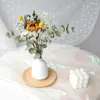 Fiori decorativi Bouquet da sposa margherita secca con vaso Coda di erba di cristallo per accessori per la decorazione del soggiorno domestico