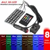 RGB 36 LED -billaddning 12V 10W GLOW Interiör Dekorativ 4in1 Atmosfär Blue Inside Foot Light Lamp Remote Music Control232y