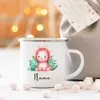 Tazze Animale personalizzato Personalizza il nome Tazza da caffè per le donne Regalo Personalizzato Campeggio Tazza smaltata Simpatico cervo tigre con nome Regali per bambini R230713