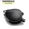 Sonnenbrillen SWOKENCE Gehobene Mode faltbare polarisierte Sonnenbrille Herren Retro tragbare faltbare Metallrahmen-Sonnenbrille mit Box SA06 Z230719