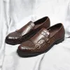 Mocassini da uomo in pelle di mucca fatti a mano con stampa di alligatore Slip on Wedding Office Dress Shoes Maschio doppia fibbia Monk Strap scarpe casual