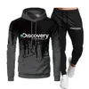 Men's Tracksuits Autumn Winter Premium Men's Discovery Sweatshirt Hoodie Pants 2 sets of fitness training jogging men's Sweatshirt Z230717