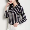 Blusas de mujer Chikichi elegante solapa Casual suelta camisa de gasa Top cárdigan a rayas 2023 otoño ropa femenina