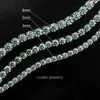 Pendanthalsband Luster Fabrikspris 5mm Blue Green Moissanite Chain 925 Sterling Silver Moissanite Tennis Armband för gåva