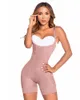 Intimo modellante da donna Chiusura laterale doppiopetto lucida con cerniera Shapewear Busto aperto traspirante Body Shaper Appiattire addome Cincher