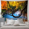 Tapissries Landscape Waterfall Tapestry Wall Hanging Flowers Mysterious Forest Tree Jungle Large Tapestry Art Eesthetic Room Decor Bedroom R230713