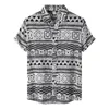 Mens Casual Shirts Vintage Clothing Ethnic Style Tryckt Streetwear Kort ärm toppar Loose Hawaiian Overdimensionerad skjorta Dazn 230713