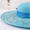 Cappelli larghi brim-brim-beach Hat Hat Travel Holiday Sun Shade Sun Shade Sun Cap Summer Lady Pagning Women Women Anti-Ultraviolet Caps H6842