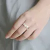وصول جديد أنيقة 925 الجنيه الاسترليني الفضة حلقات زهرة البرقوق للنساء الحجم قابلة للتعديل حلقة الإصبع المجوهرات L230704