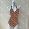 Moda de banho feminina monokini com letras completas sexy estampada sem costas maiô marca maiô com decote em V peça única