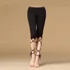 Scen Wear Black Belly Dance Pants With Bandage for Women Practice Ballet Dancer Chinese Folk Performance Clothings 2023