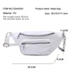 Midjepåsar PU -kedja Hip Packs Black Fanny Pack Multifunktion Fashion Lady White Bag Axel Womens Belt Bum Pochete Pouch 230713