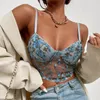 Camisoles Tanks Women Floral Print Bra Sexig Lace Beauty Back Crop Top Club Vintage Tank Tops Summer Bandeau Underwear Vest Camisole