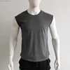 Men's T-Shirts Mens Vest Tops Fashion Solid Color Sleeveless T-Shirt Casual Round Neck Vest Tops for Vacation Travel Sports Workout Running L230713