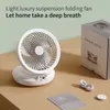 Electric Fans EDON New Wall-mounted Wireless Portable Fan 4000 MAh Super Long Standby Mute Foldable Fan With Night Light Shaking Head Mini Fan